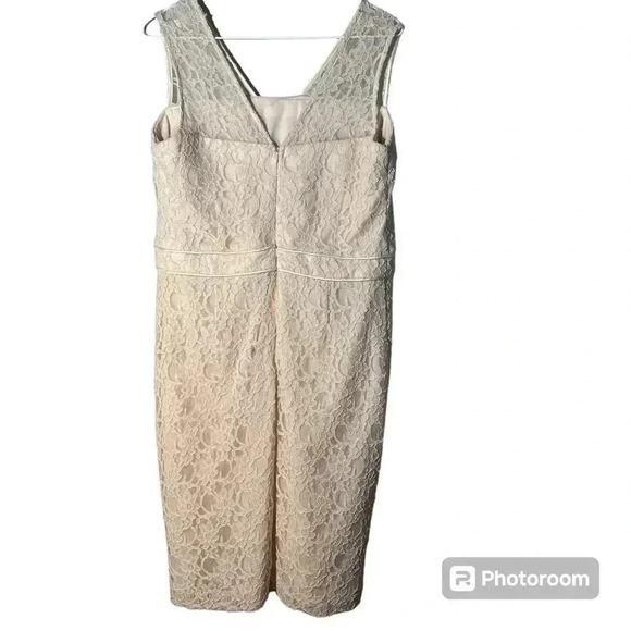 ORQUIDEA  lace cream knee long special occasion lined size 10 - Picture 2 of 5